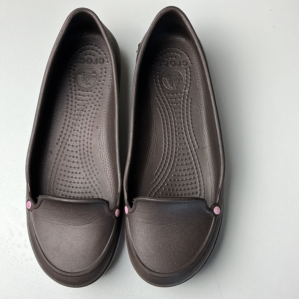 CROCS Brown Loafer Flat Shoes Sz 7
